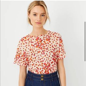 Ann Taylor Berry Bunches Linen Tee
